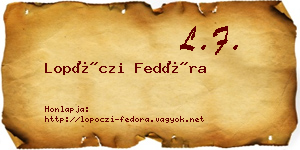 Lopóczi Fedóra névjegykártya